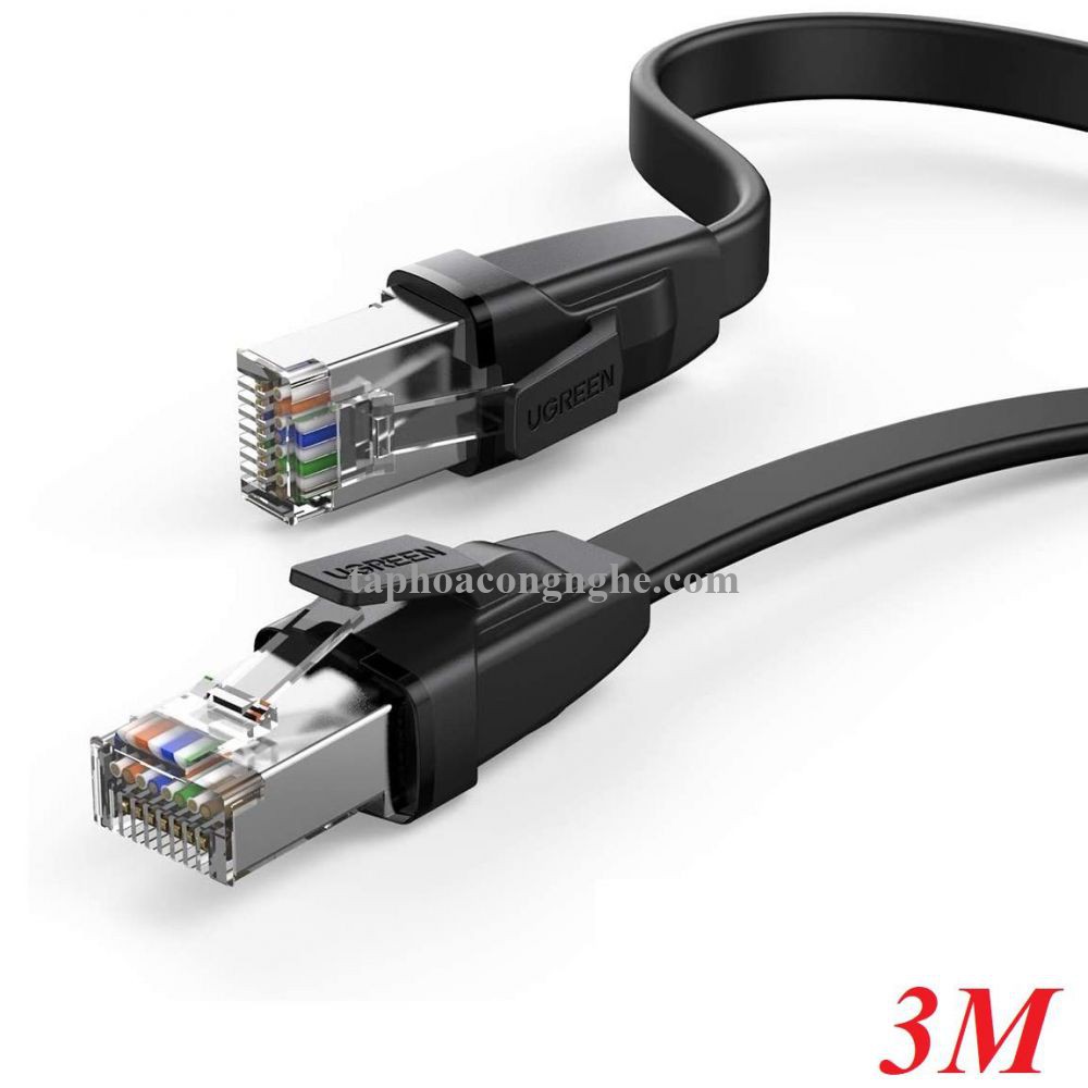 Ugreen 10982 3M CAT8 U-FTP 2000Mhz 30AWG cáp mạng màu đen NW134 30010982